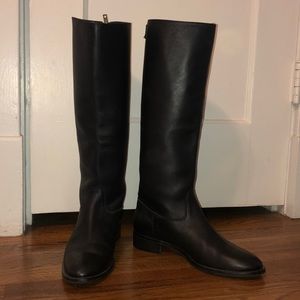 J. Crew Black Leather Riding Boots